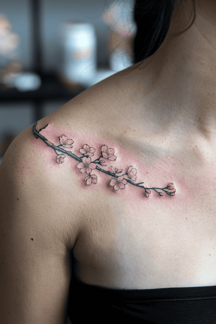 Cherry Blossom Branch Tattoo