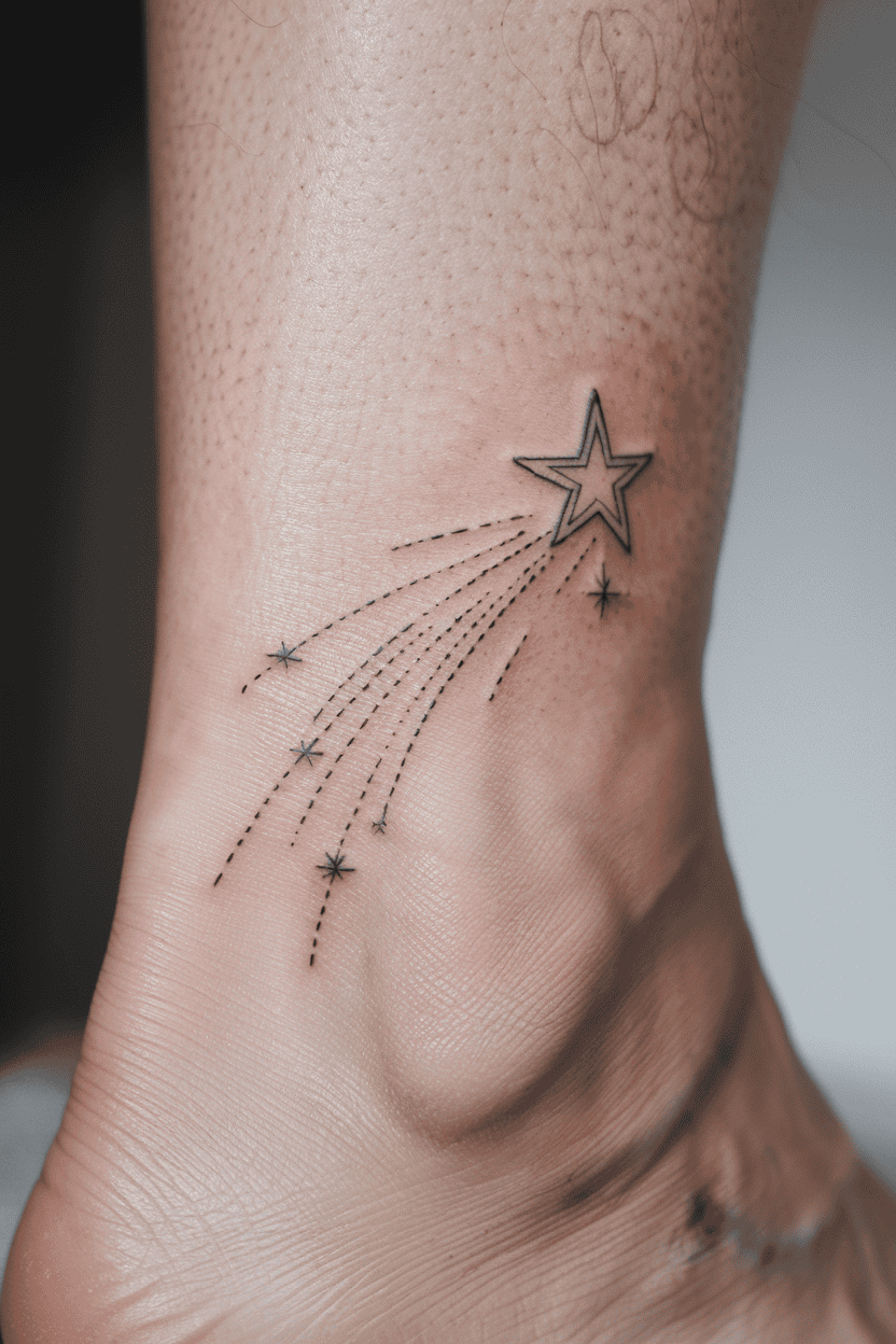 Delicate Shooting Star Tattoo