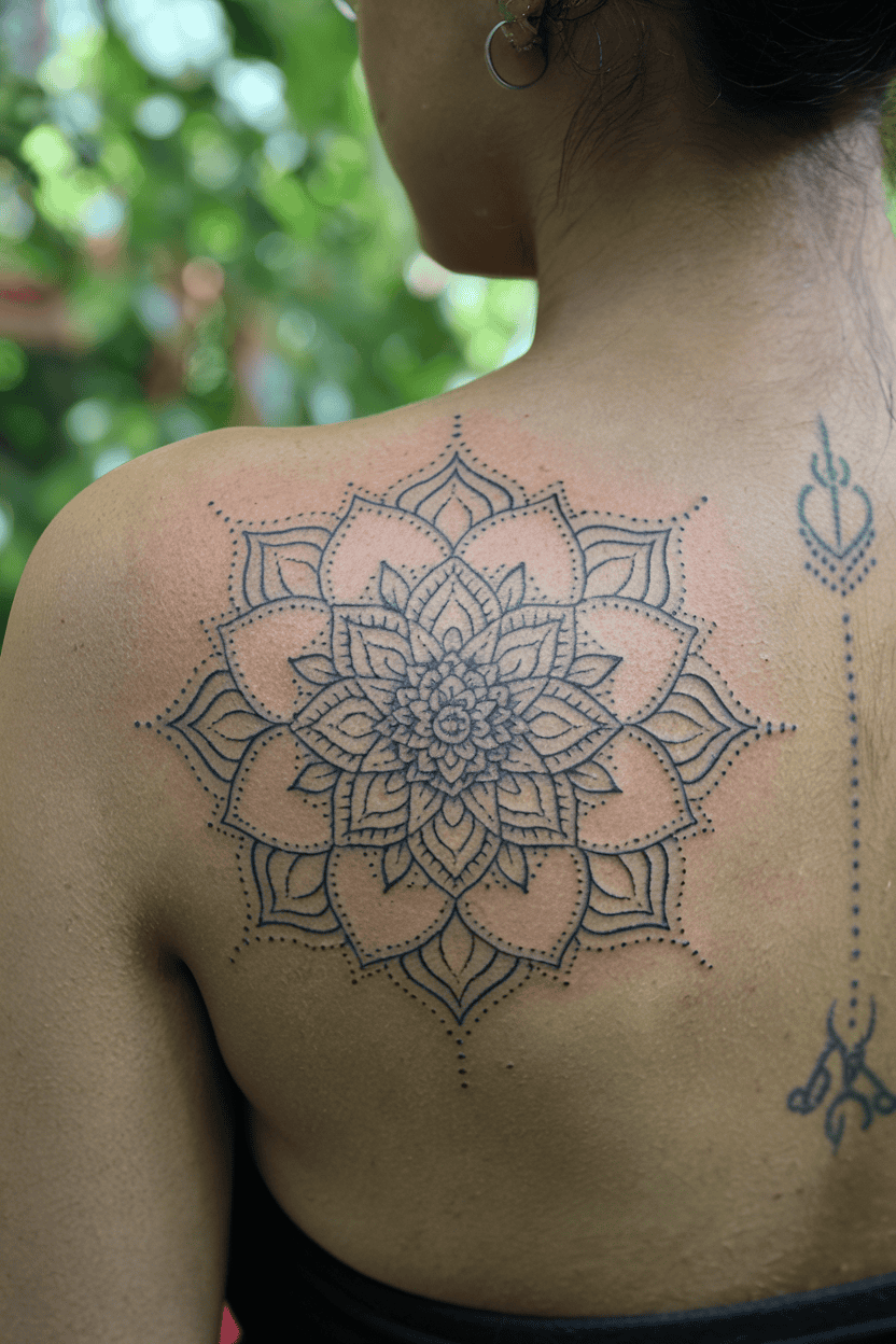 Intricate Mandala Flower Tattoo