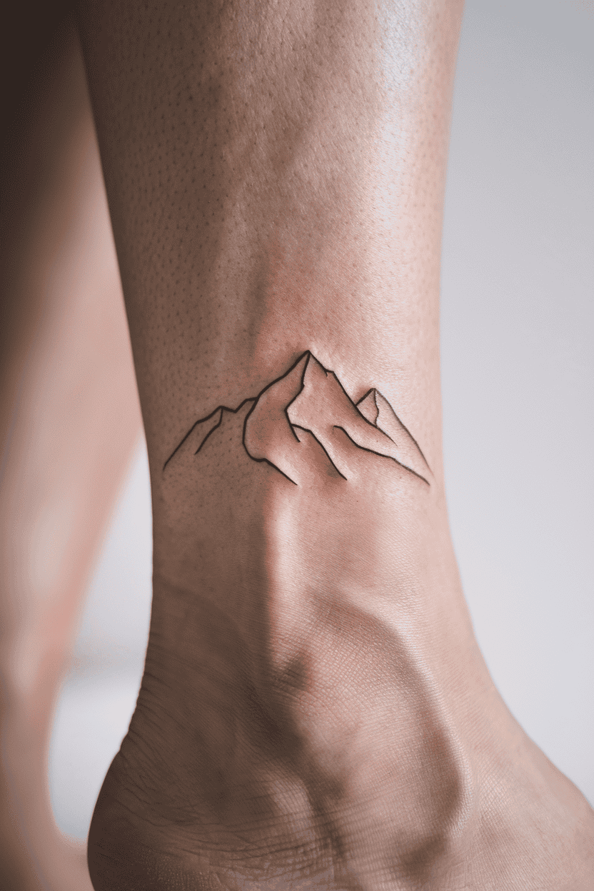 Minimalist Mountain Range Tattoo