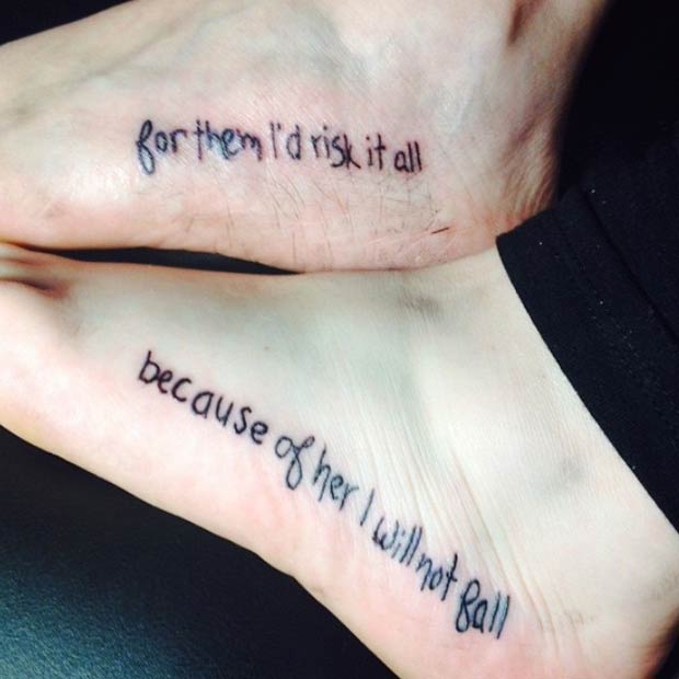 Mother Daughter Foot Tattoo
