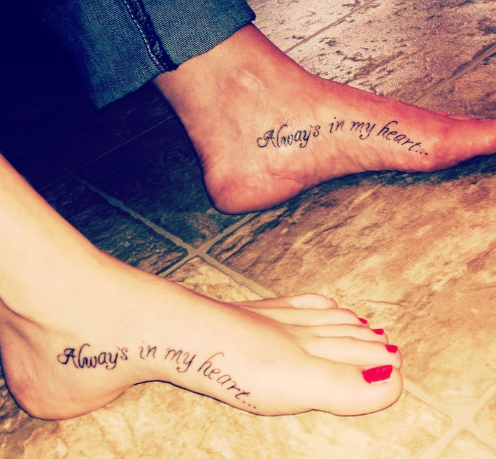 Always in My Heart Foot Tattoos