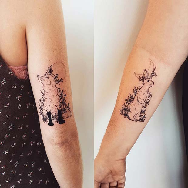 Cute Animal Tattoos for BFFs