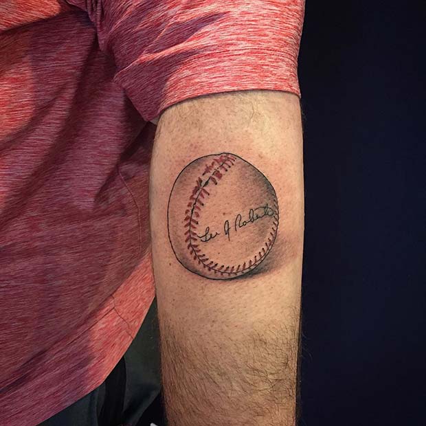 Baseball Memorial Tattoo