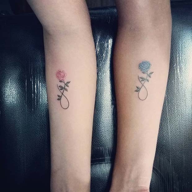 Beautiful BFF Flower Tattoos