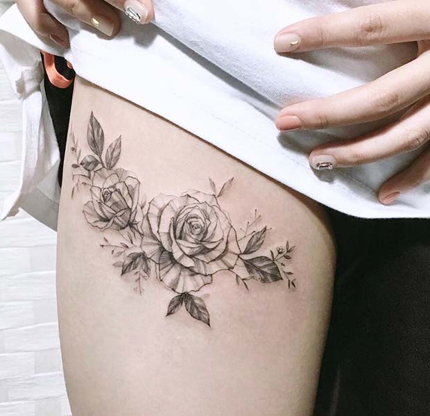 Beautiful Thigh Tattoo