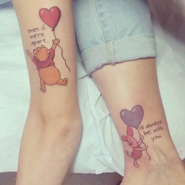 Mother and Daughter Winnie the Pooh Tattoos