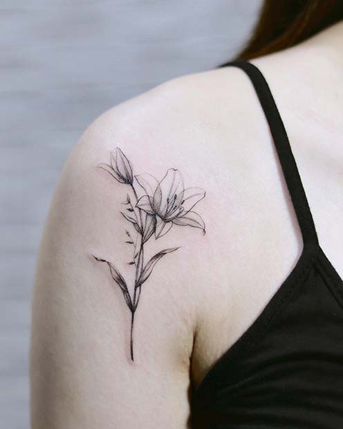 Chic and Stylish Lily Tattoo