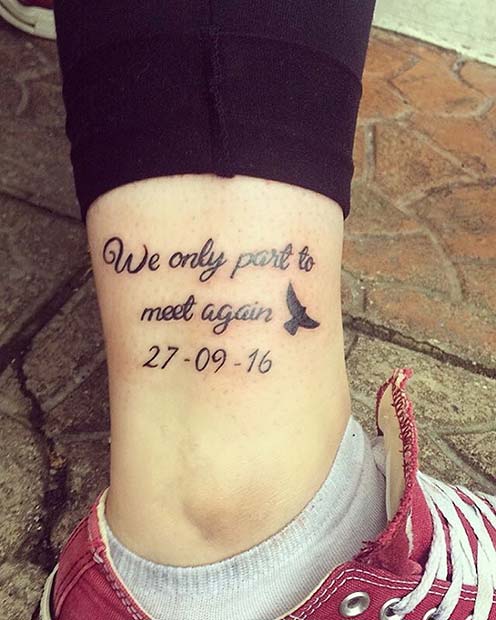We Only Part To Meet Again Memorial Tattoo