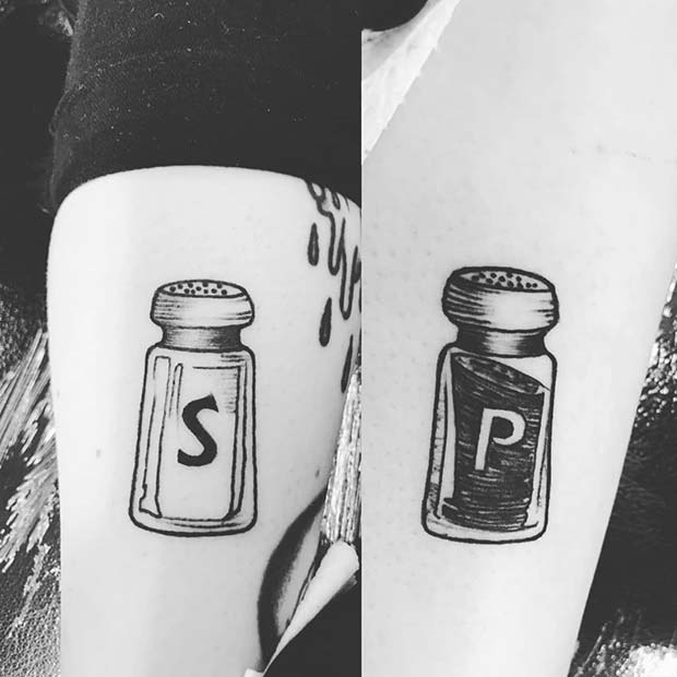 Creative Salt and Pepper Best Friends Tattoos