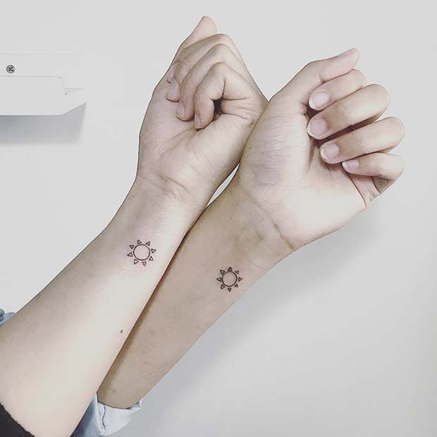 Cute Sun Best Friends Tattoos