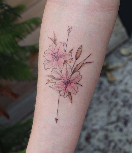 Dainty Lilies and an Arrow