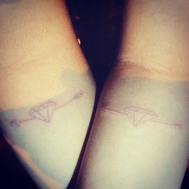 White Ink Matching Tattoos
