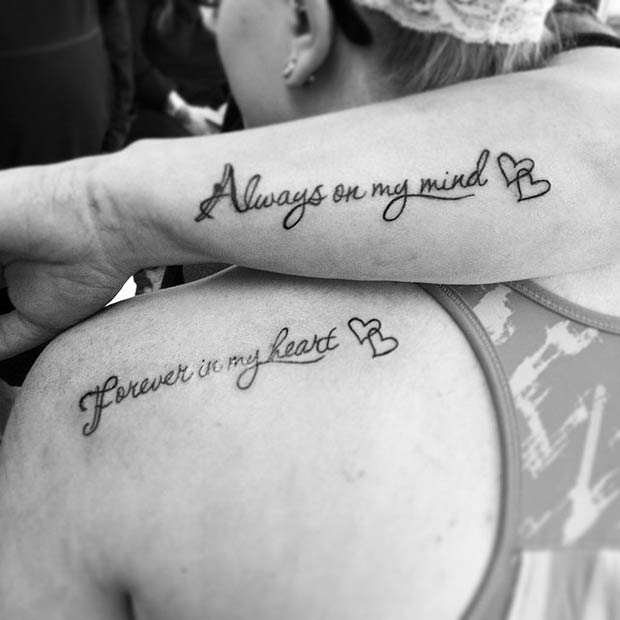 Always on my mind, Forever in My Heart Tattoos