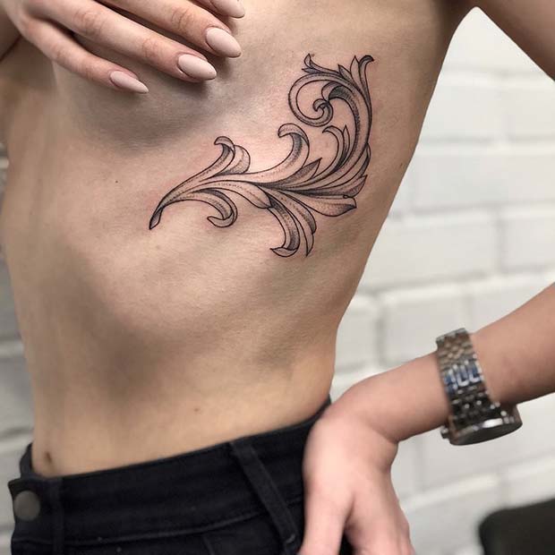 Elegant Rib Tattoo Idea