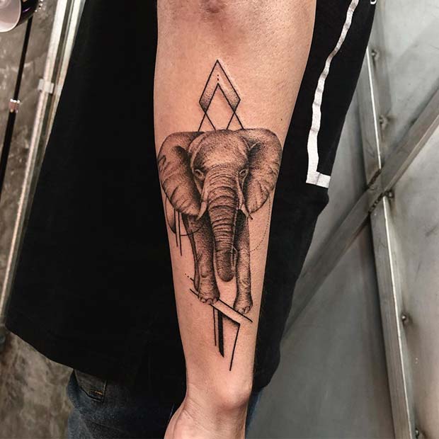 Elephant Design with Geometric Pattern