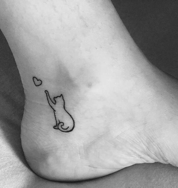 Cute Cat for Tiny Tattoo Ideas
