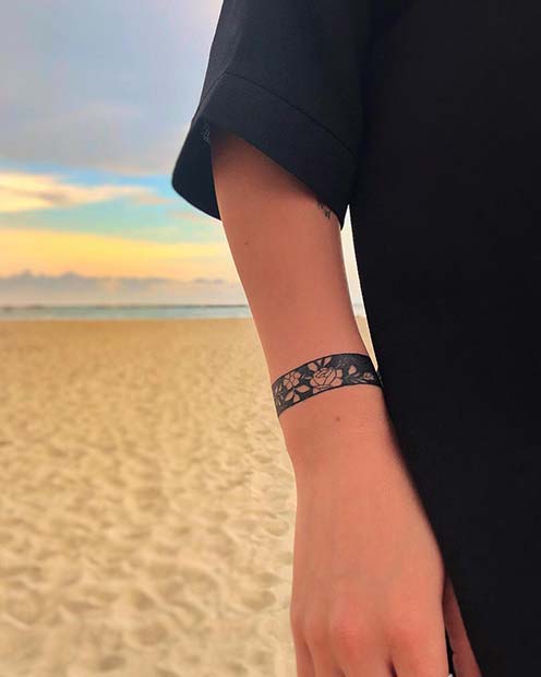 Floral Bracelet Tattoo