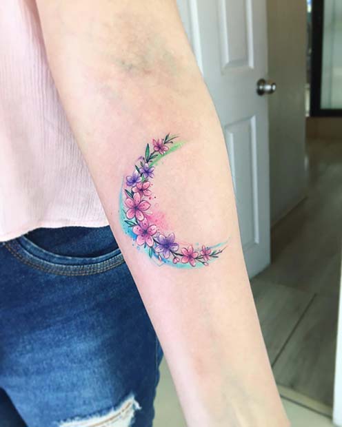 Floral Crescent Moon