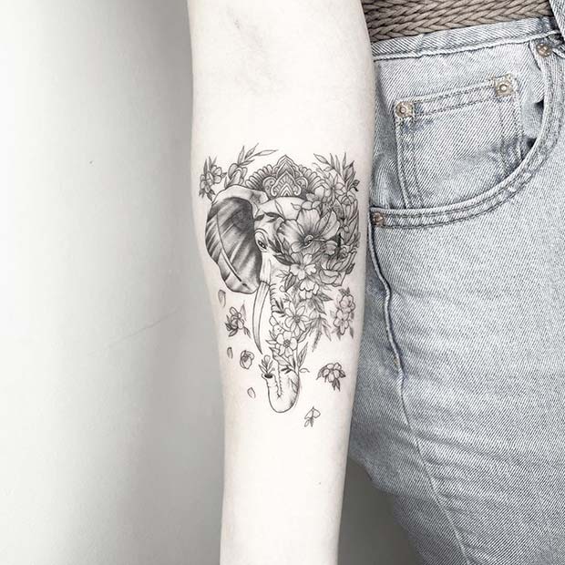 Floral Elephant Design