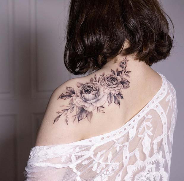 Flower Shoulder Tattoo