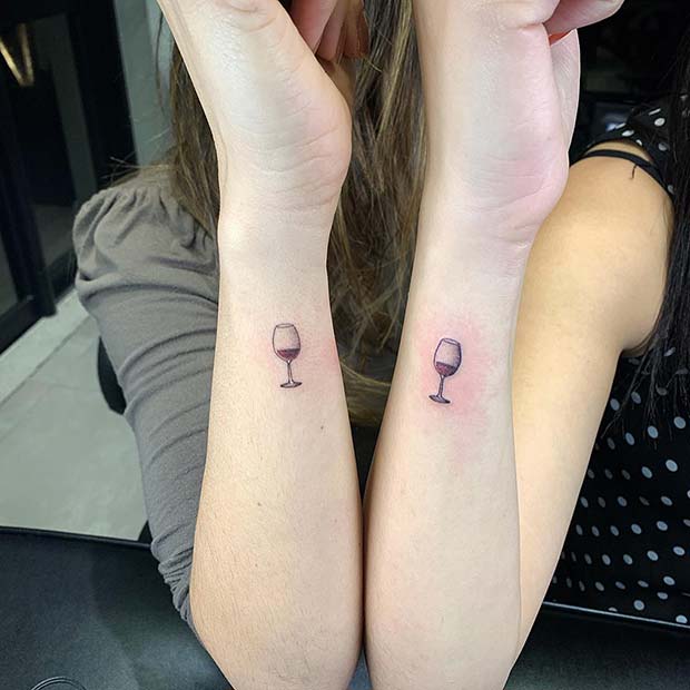 Fun Red Wine Tattoos