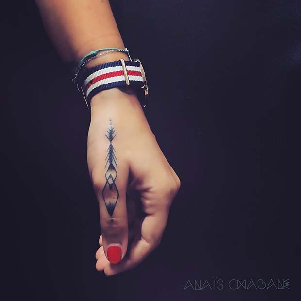 Geometric Thumb Tattoo