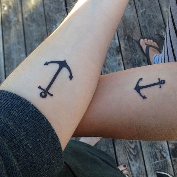 Mother Daughter Anchor Tattoos