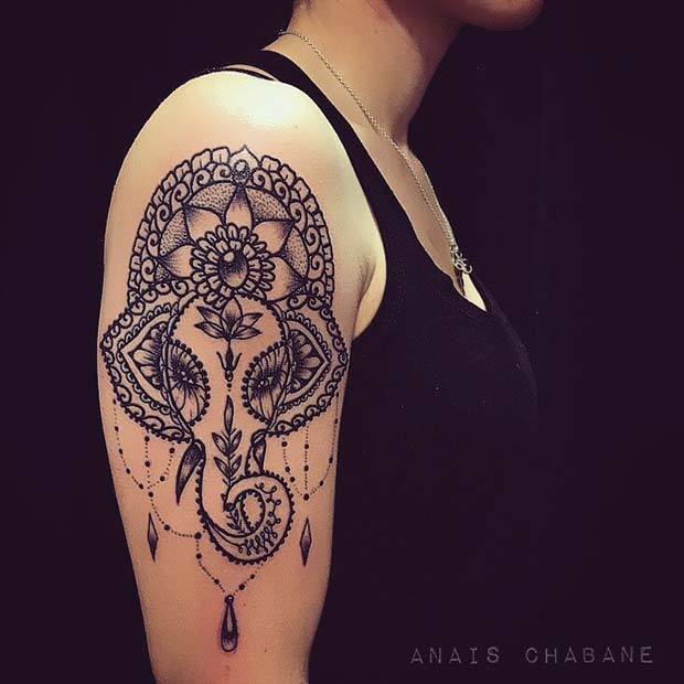 Glam Patterned Elephant Design