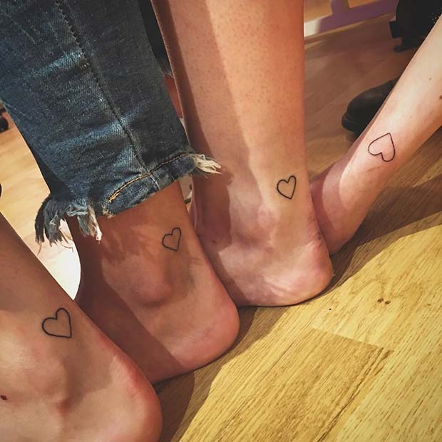 Simple Heart Tattoo Idea for BFFs
