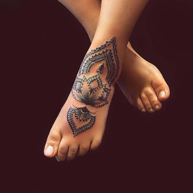 Henna Inspired Foot Tattoo