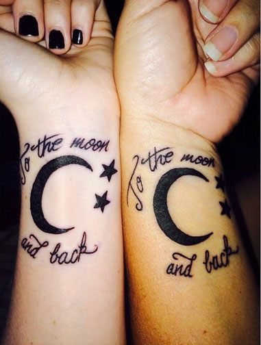 To The Moon And Back Wrist Tattoos