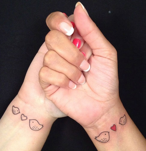 Cute Matching Bird Tattoos