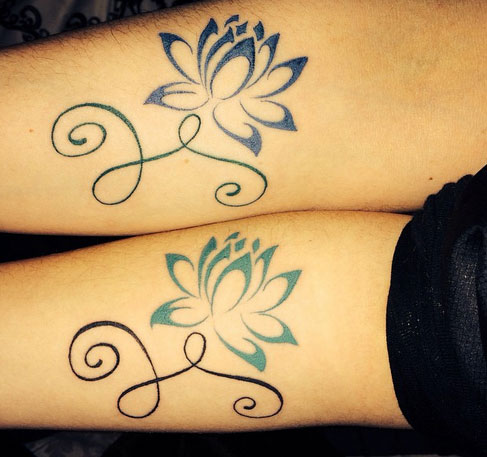 Matching Lotus Tattoos