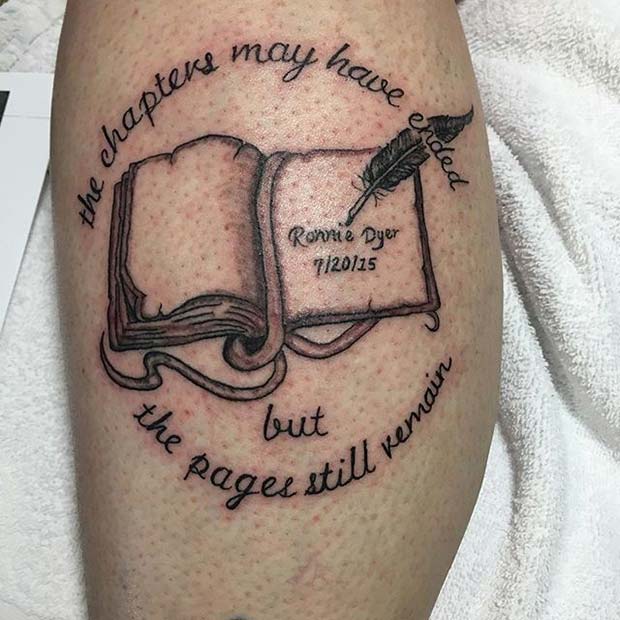Memorial Book Tattoo Idea