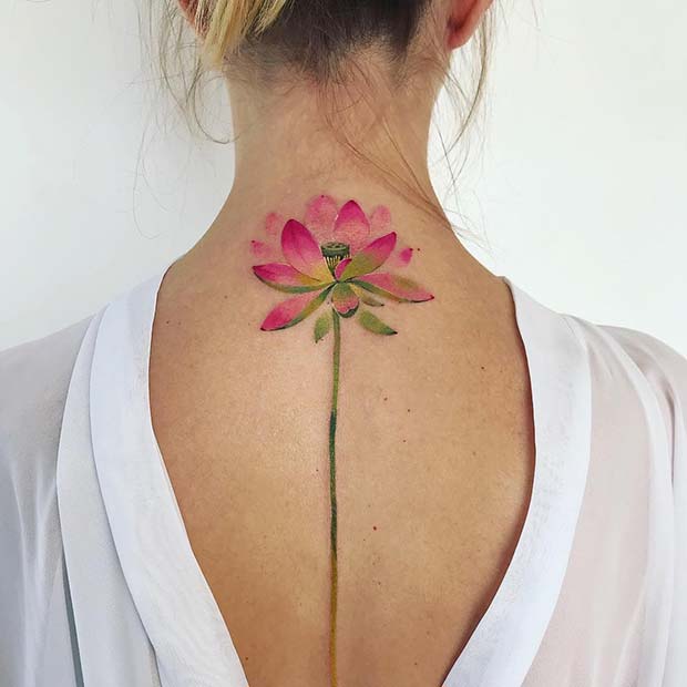 Lotus Back Tattoo Idea