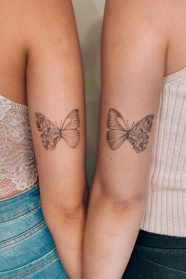 Matching Butterfly Tattoos