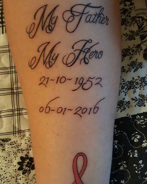 My Father My Hero Memorial Tattoo for Dad
