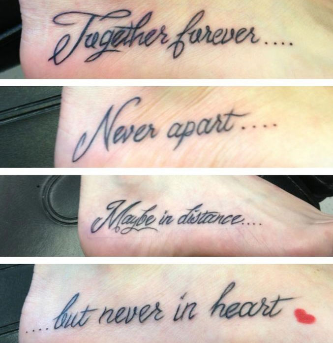 Together Forever, Never Apart Tattoos