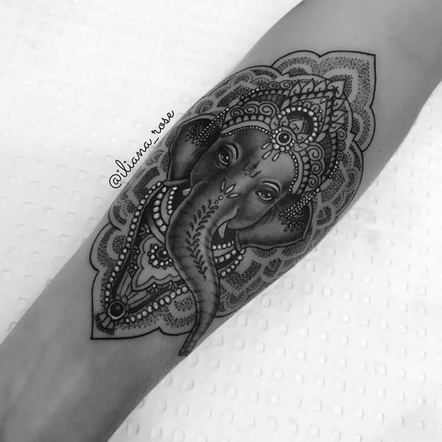 Patterned Mandala Elephant