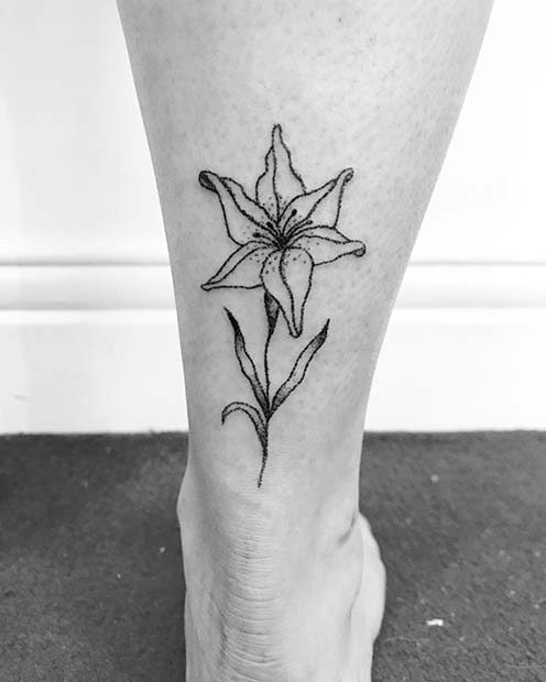 Simple Lily Tattoo Design