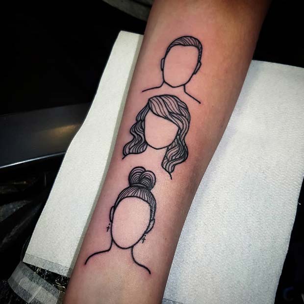 Unique Sibling Portraits Tattoo Idea