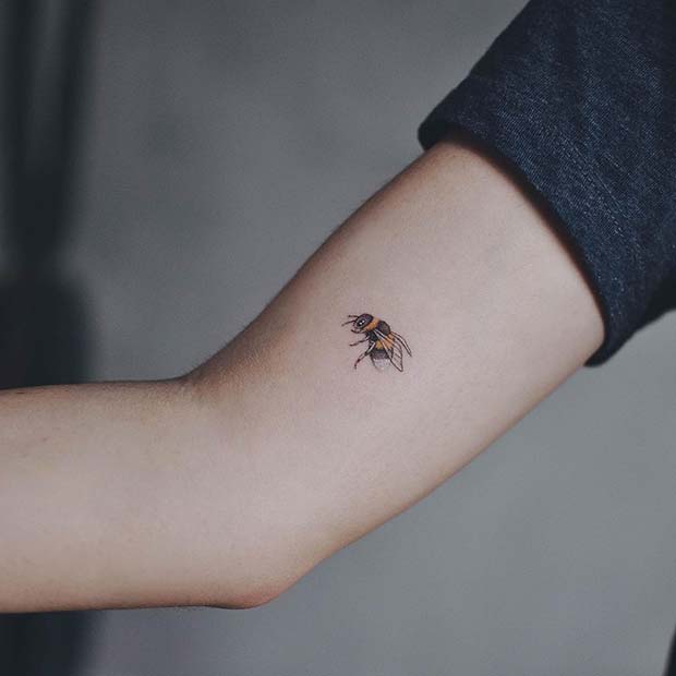 Small and Cute Bee Tattoo