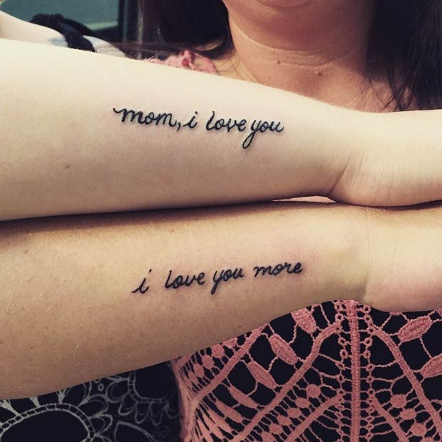 Mom I Love You Arm Tattoo