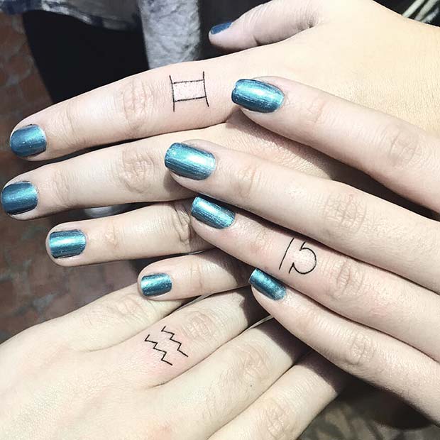 Small Star Sign Tattoos for Best Friends or Sisters