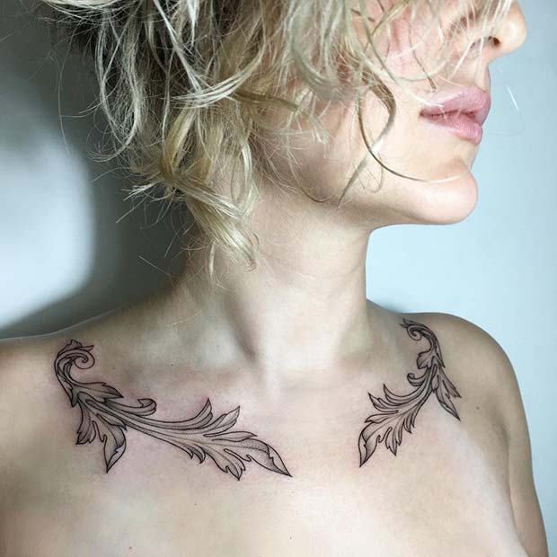 Stylish and Unique Collar Bone Tattoos