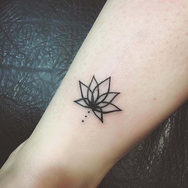 Stylish Lotus Tattoo