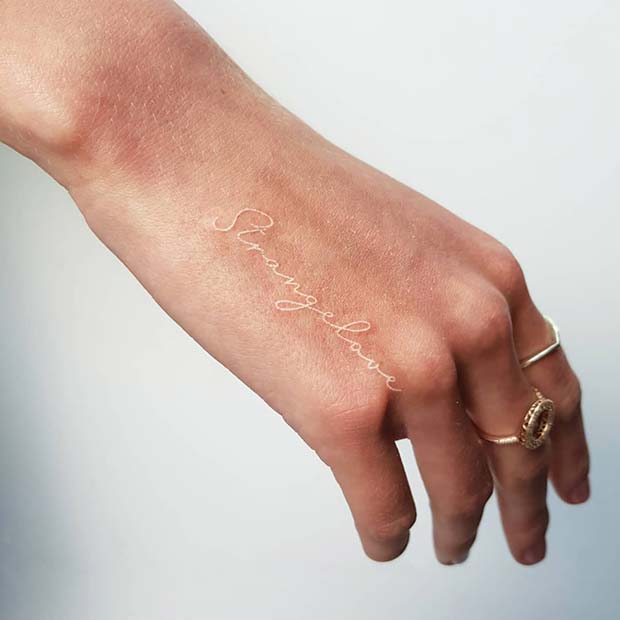 Stylish White Ink Tattoo