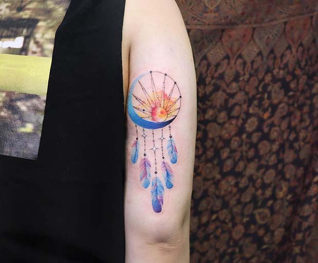 Sun and Moon Tattoo Idea