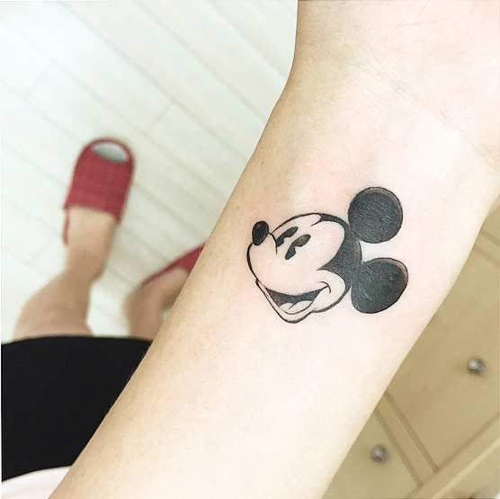 Simple Vintage Mickey Mouse Tattoo Idea